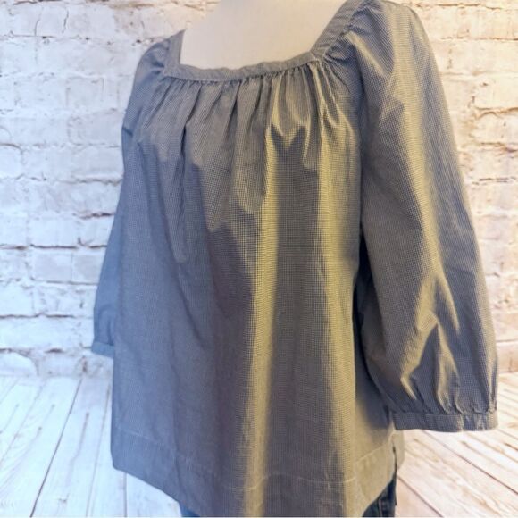 J. Crew gingham square neck blouse top - Picture 1 of 6